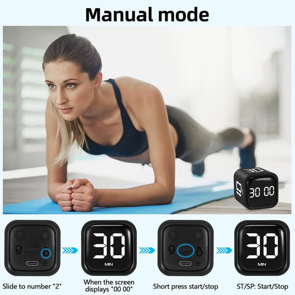 Pomodoro Timer Digital Cube Timer Kjøkkentimer Tidshåndtering Brukes På Kontor, Studier, Barn, Matlaging, Trening
