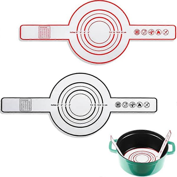 Silicone Baking Mat for Dutch Oven Bread Baking, Non-Stick Baking Mat with Long Handle 8.3 Inch, Reusable