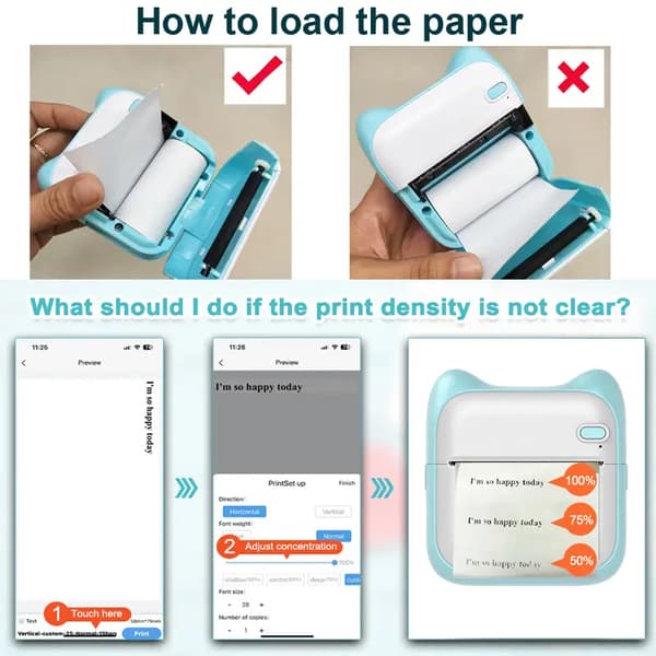 Minifotoprinter for iPhone/Android, perfekt for gaver, studier, arbeid og bilder