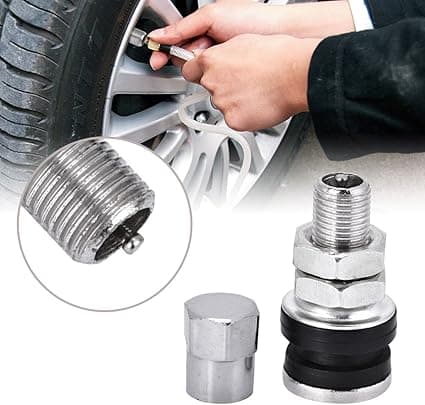 10 stk TR161 dekkventil kort stang metallbolt med støvhette