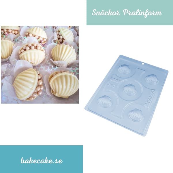 Pralineform Snegle Chokoladeform - BWB 253 - Special 3-delt form Transparent transparent