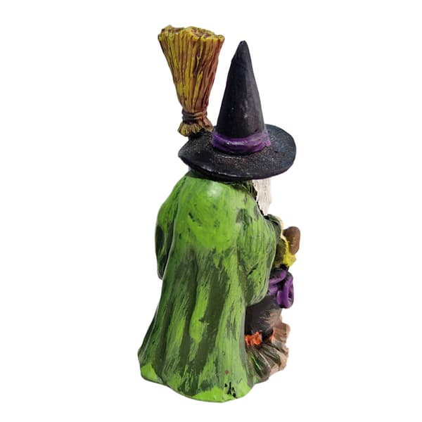 Liten Halloween-figur i harpiks, trollmann-heks-pynt til skrivebordsdekorasjon - FX-B heks B witch