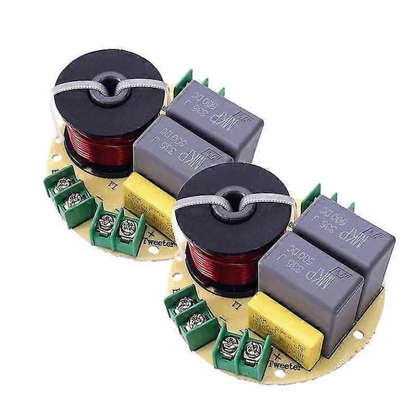 2st 2-vägs 100w DIY Högtalarfilterkrets Diskant Bas Frekvensdelare 2-enhets Hemmabio Hifi Stereo Ljud Crossover Filter