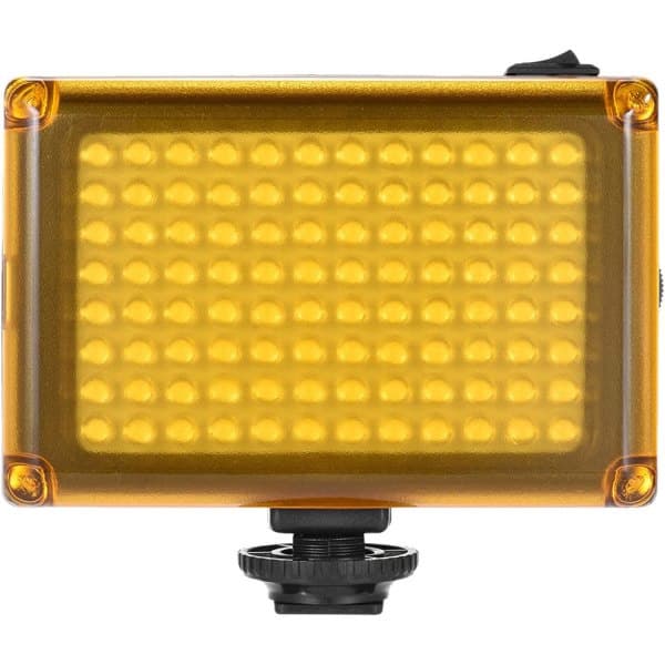 Bærbar LED-kameralampe med 2x farvefiltre Sort
