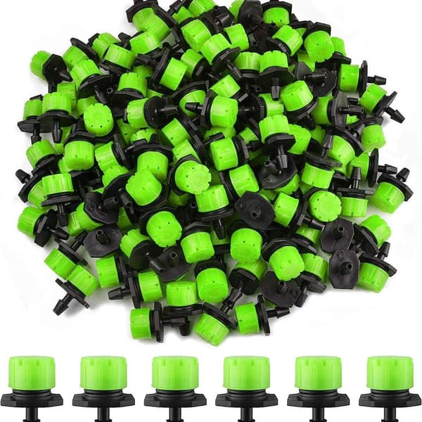 200 Pieces Adjustable Irrigation Drippers, 1/4 Inch Drip Irrigation System, Micro KLB