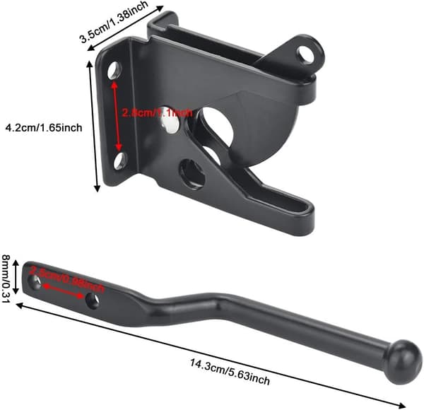 Automatic Stainless Steel Gate Latch with Gravity Arm, Black