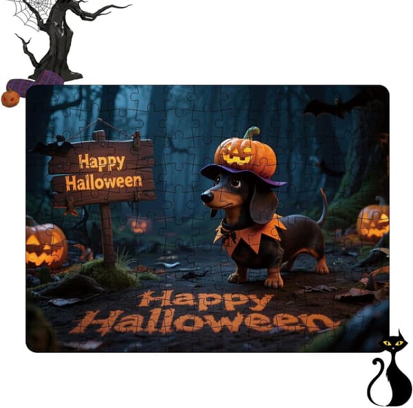 Halloween-palapeli Haastava ja hauska Halloween-oppimispeli A - A