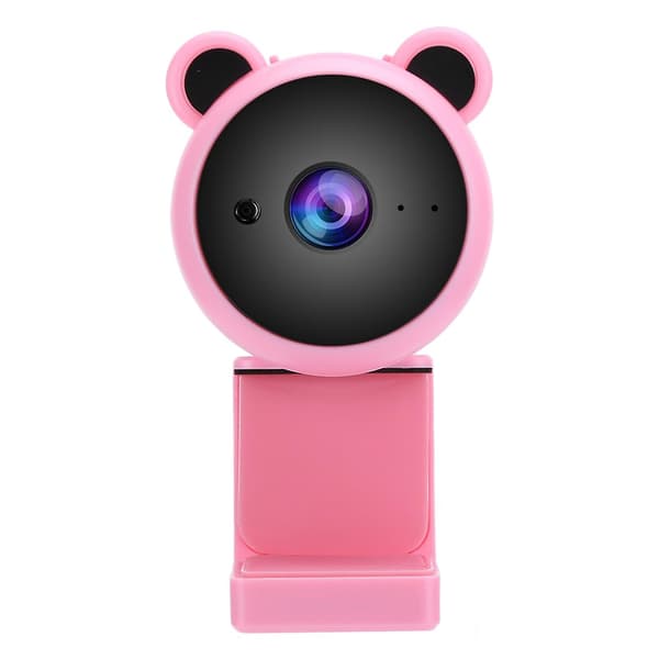 1080P HD USB Computer Camera Video Recording Digital Webcam Built-in Microphone for Live Streaming (Pink) [DB]