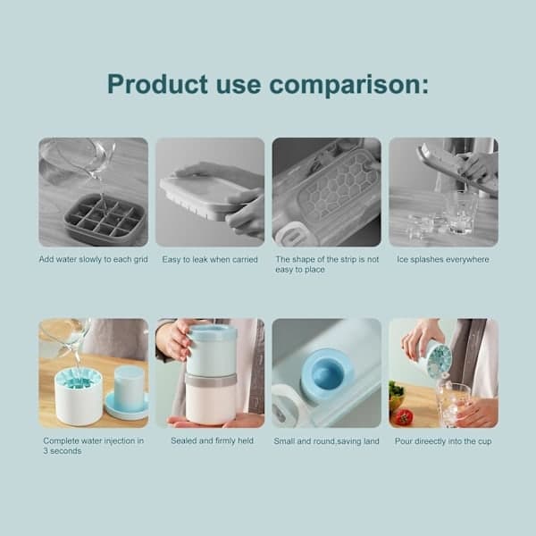 Isform med lås 2 st, Miniisbitar i silikon, Lätt att rengöra blue-2pcs