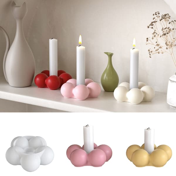 Silicone Mold for Creating Flower-Shaped Candlestick Desk Decoration