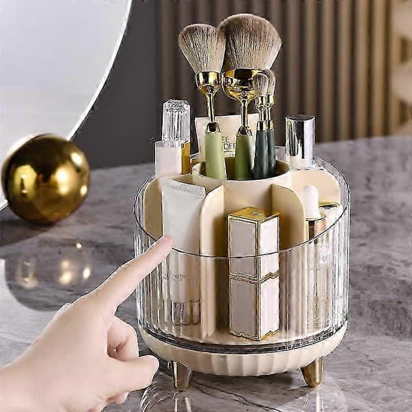 1 st Roterande Borsthållare Klar Kosmetisk Organizer Förvaringsdisplaybox