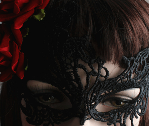 2 stykker fløjlsroser masker - Klassisk maskeradebal