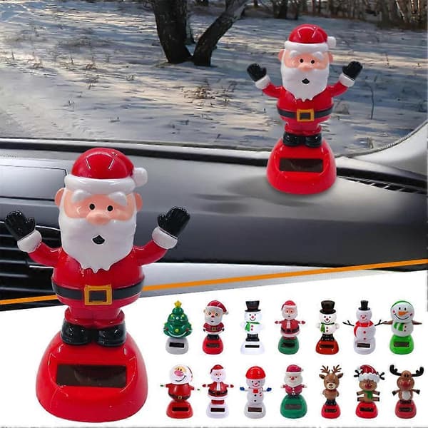 Solar Swinging Ornament Car Dashboard Decor Automatic Dancing Festival Gift