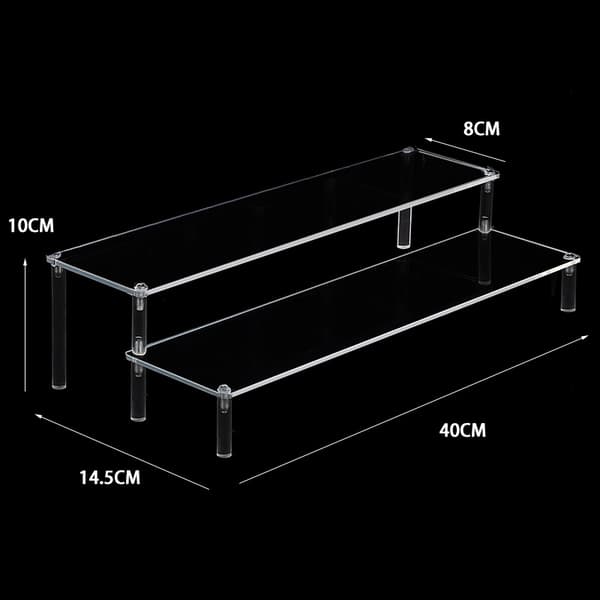 2-lags Klar Akryl Displaystativ Muffinsstativ, Dessert Display Riser (1-pak - 16\" X 6,9\" X 3,2\")