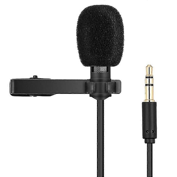 Mikrofon Mini Lapel Lavalier Clip-on Mic Kondensator Lydopptak for Telefon
