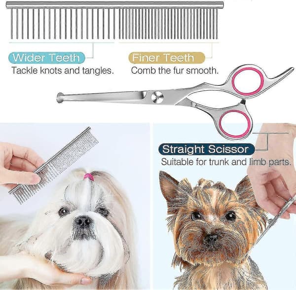 Dog Grooming Scissors Set Professional Safety Thinning Shears Comb