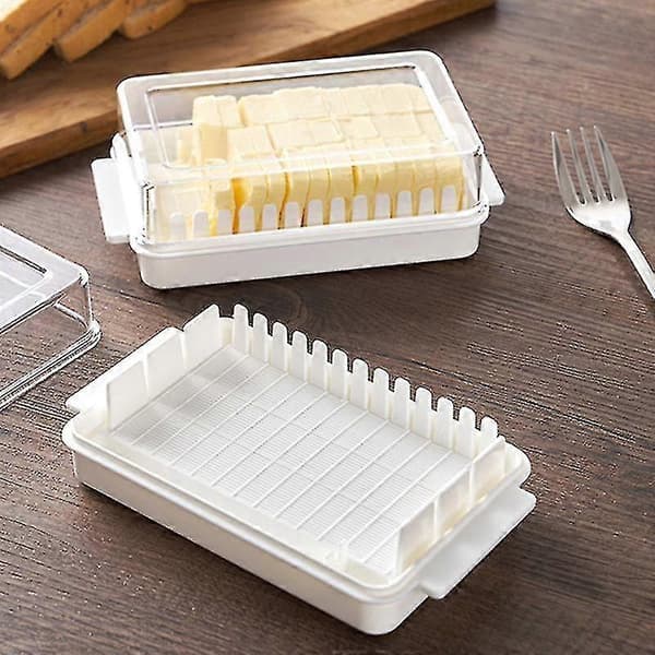 Hushållssmörhjälp skärlåda, ostförvaringslåda, 1-pack, vit