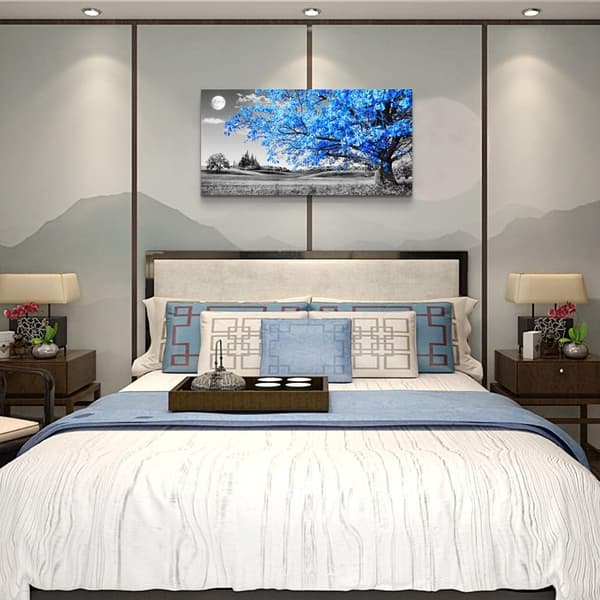 50x100cm Stor Modern Väggdekoration för Vardagsrum, 1 Stycke Blå T