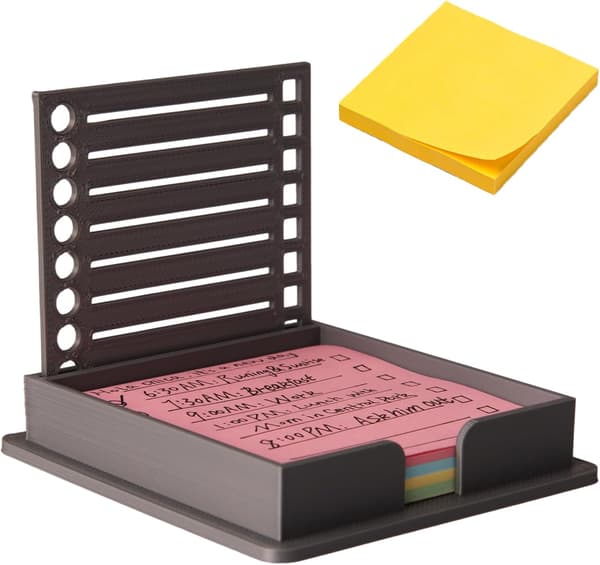Post-it-lappholder med sjablong, post-it-dispenser kompatibel med Post-It-lapper, Post-It-lappmal og arrangør
