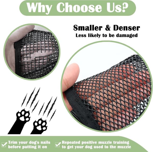 Dog Muzzle Soft Breathable Mesh With Adjustable Strap And Quick Release Buckle For Walking Training Grooming Vet Care Black Size L 25x20x9.5cm