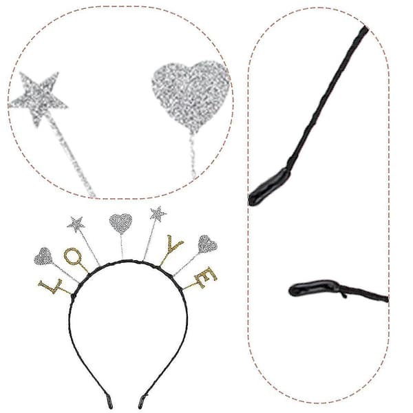 Glitter hårbøyle søt måne stjerne hjerte hårbånd hodeplagg bursdagsfest krone tiara hodeplagg