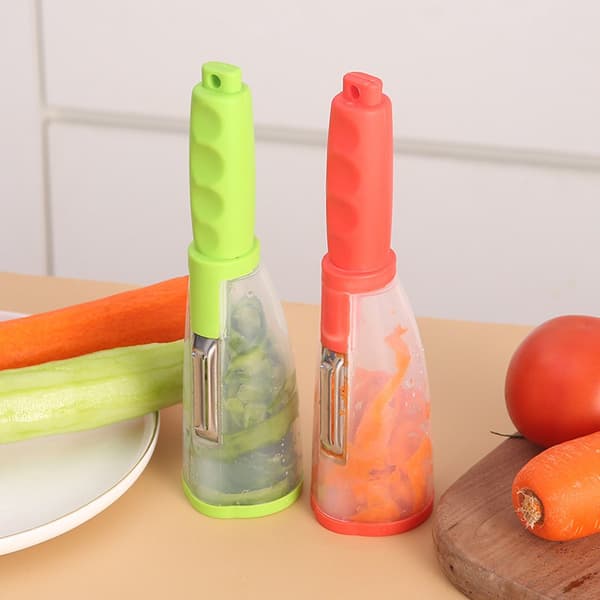 2-piece multifunctional vegetable peeler with holder, non-slip handle design, stainless steel peeler, suitable