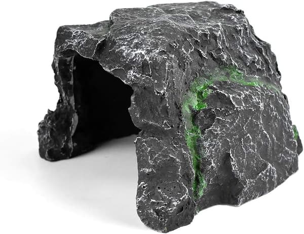 Krybdyr terrarium med klatreplatform i harpiks til skjulested