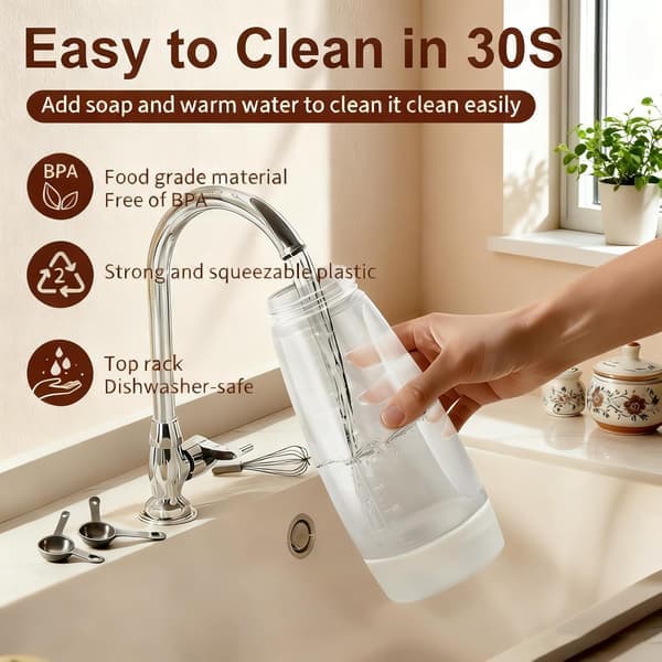 Røremaskin Dispenser 1000ml Silikonklemme Pannekake med Vispeball Stativbase [Ho]