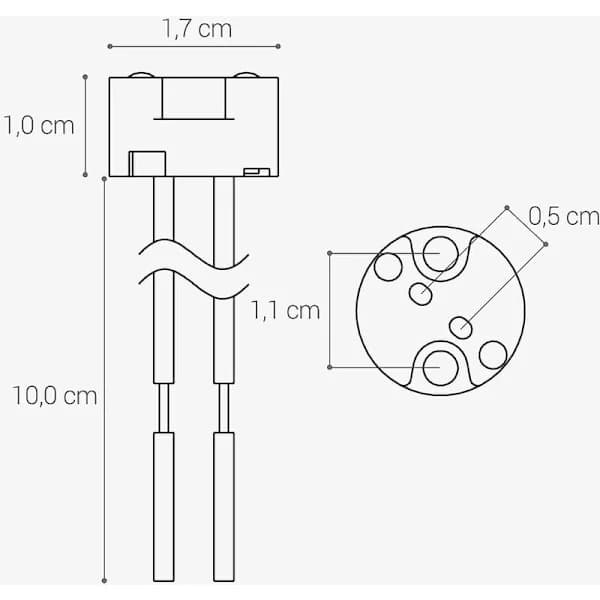 10-pack GU5.3-socklar - GU5.3 eller MR16-socklar - Montering med 12V-kabel