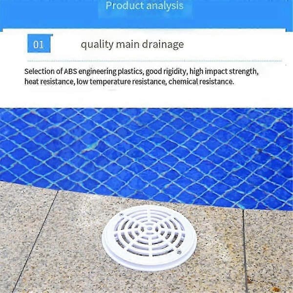Pool Drain Cover Replacement 8in Rounded Efficient Drainage Ergonomic Pool Main Drain Replacement F
