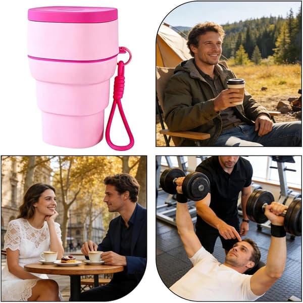 foldbar drikkekop med isterningebakke af silikone -