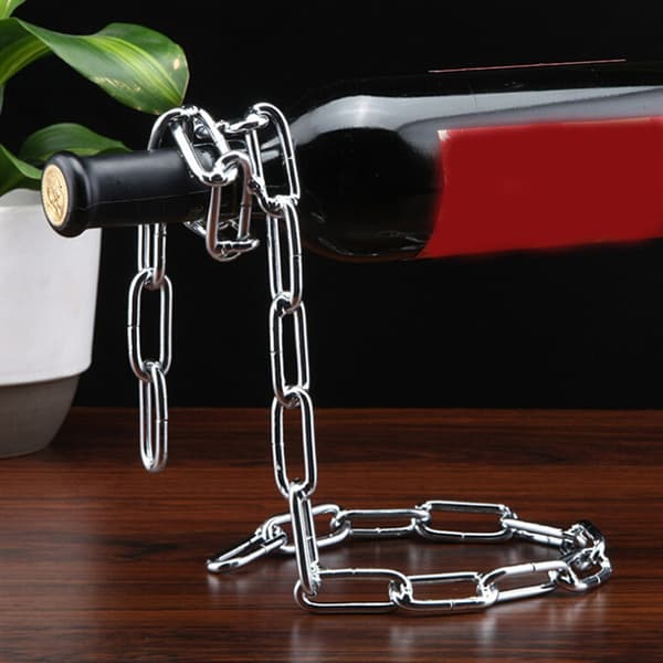 Supercool Chain Wine Rack Personalized Iron Chain Wine Holder Wine Display Stand Silver Silver