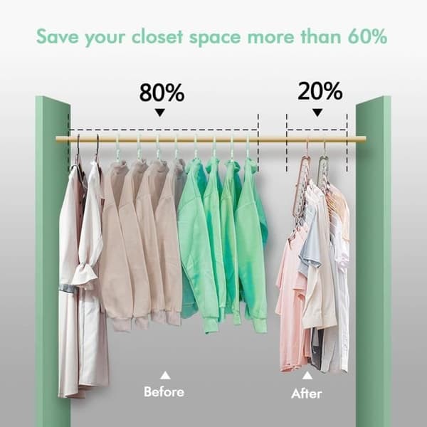 Folding Hangers - Superior Quality - 12 Pieces - Space-Saving - Multifunctional - User-Friendly Design[DB] Blue Blue