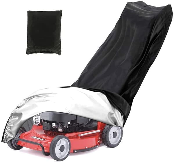 Gressklipperdeksel, 210D polyester nylon deksel for gressklippere, med snøring og oppbevaringspose (188*63,5*99cm)