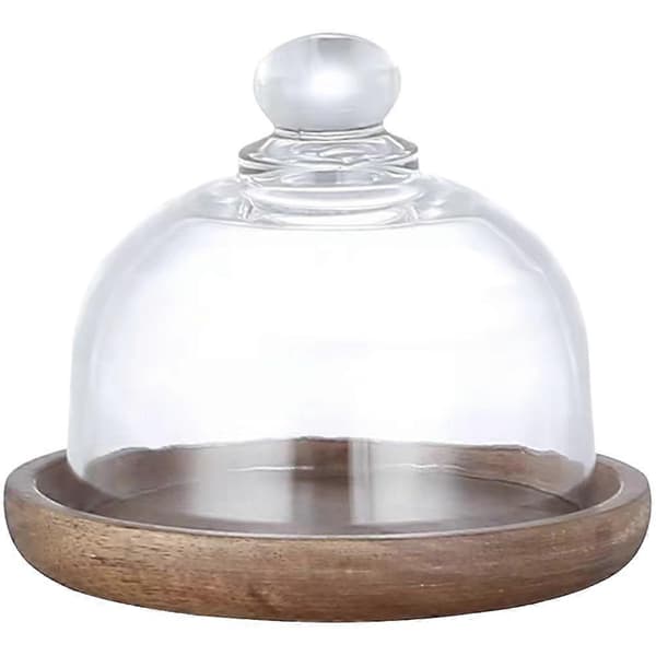 Mini Cake Stand Dessert Cheese Candy Plate With Glass Dome Snack Plate With Bell