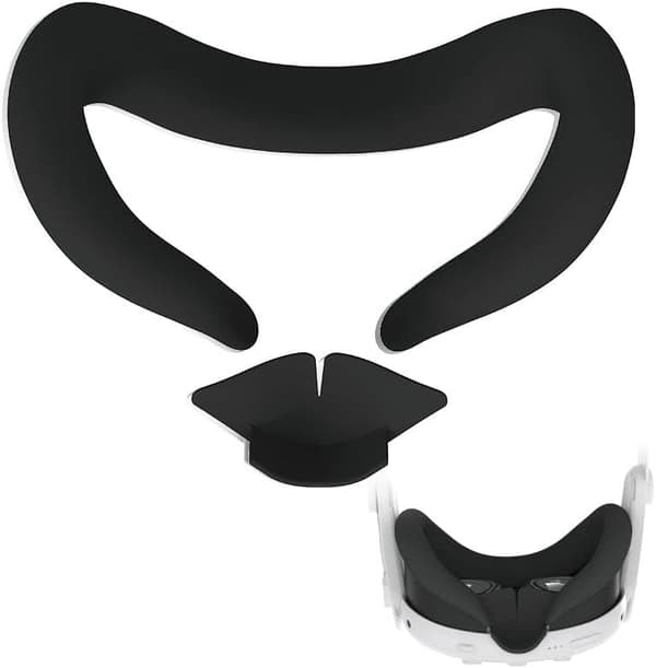 Silicone VR Face Cover for Meta Quest 3, VR Face Pad Compatible with Oculus Quest 3 VR Headset, Quest 3 Accessories