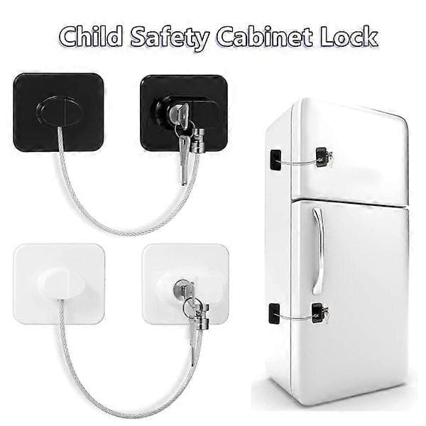 Skabslås Køleskabslås (1 nøgle) Nøglelås white