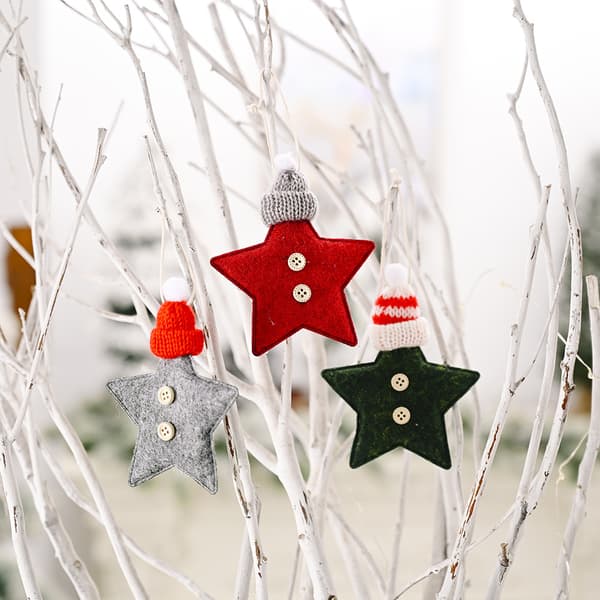 Knitted Hat Button Home Christmas Decoration Five-pointed Star