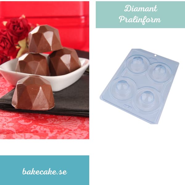 Praline Mold Dome Diamond Chocolate Mold - BWB 54 - Special 3 Part Mold Transparent transparent