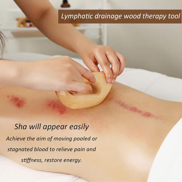 Træværktøj til lymfedrænage-massage, Håndholdt Gua Sha-skrabning
