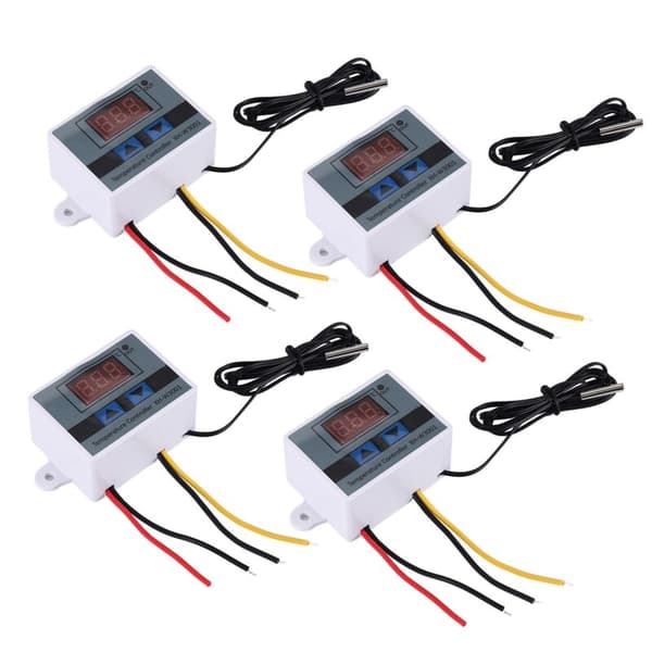 4 stk 220V AC Digital LED Temperaturkontroller Xh-W3001