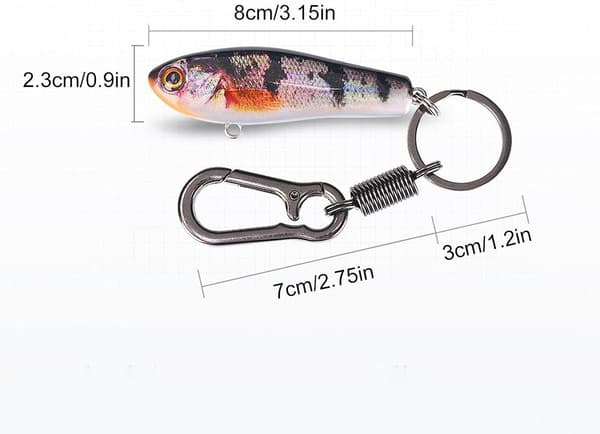 Fiskedrag nyckelring realistiskt samlarobjekt i legering -