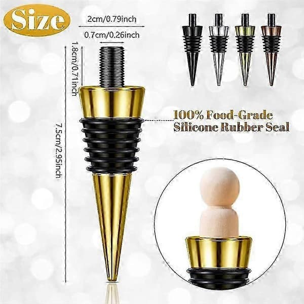 20 Pieces Blank Bottle Stoppers with Threaded Post Metal Wine Stopper Inserts Set Hardware for Wood Turning DIY Projects jn [DB]
