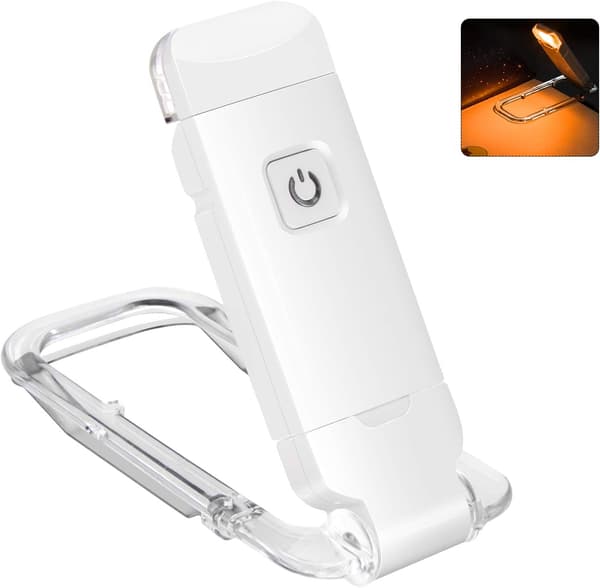 1 stk. hvid LED-boglampe USB genopladelig læselampe