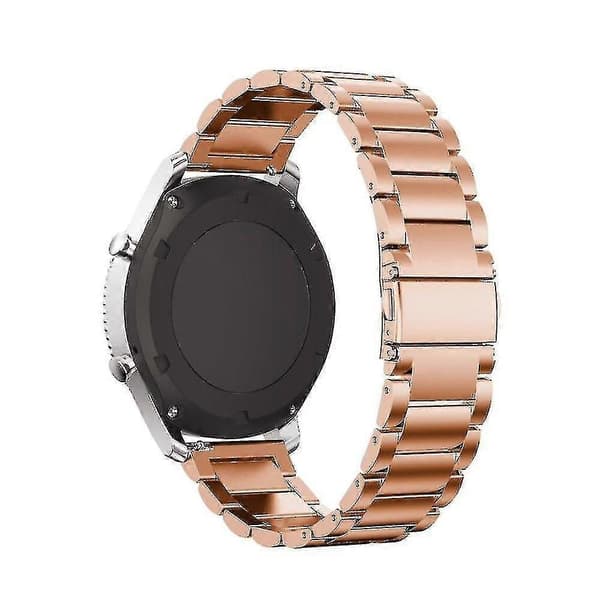 Metallinen kolmen helmen ranneke 18mm ruusukulta Garmin Move 3s / Active S -kelloon