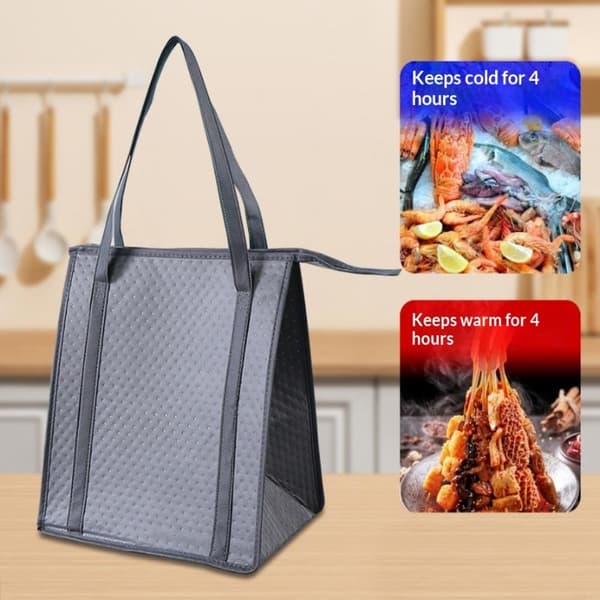 Isoleret madpose, indkøbstaske, foldbar, genanvendelig S Black