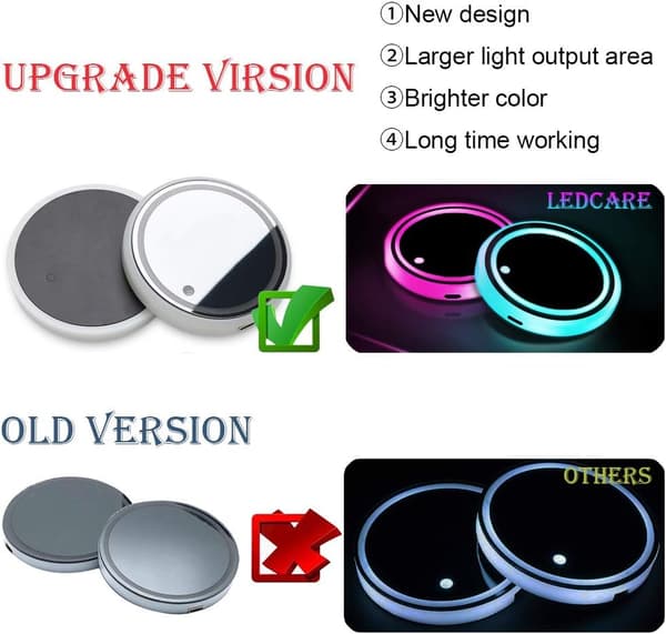 LED-mukiteline autoon, 7 väriä vaihtava, USB-latausmatto, vedenpitävä