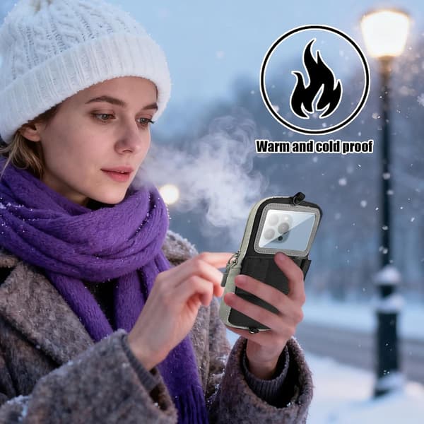 termisk telefonveske - 7,87 tommer Rask oppvarming vanntett snø
