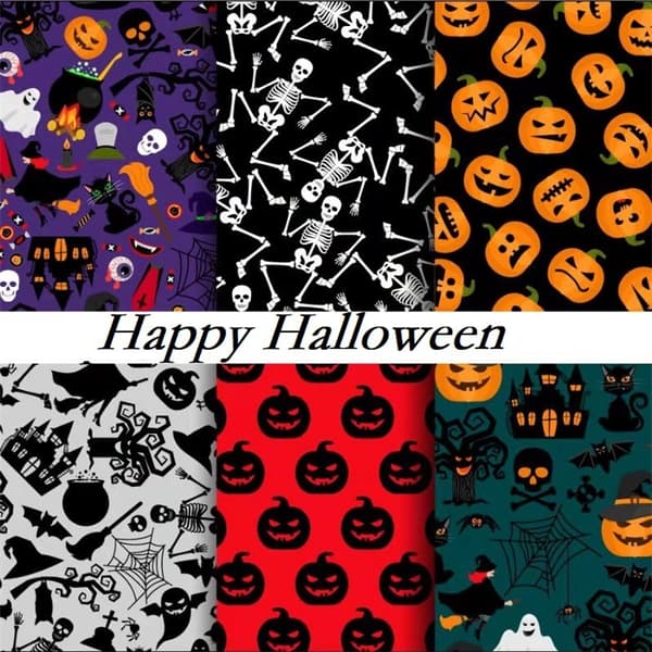 Halloween Pattern Fabric Multipurpose DIY Sewing Fabric Creative Halloween Theme Handmade Accessories 50*50cm 50*50cm