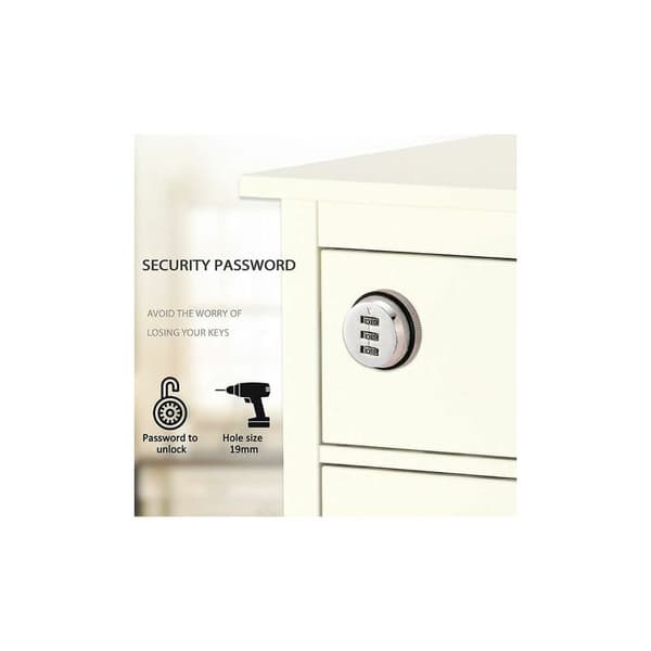 Combination Lock with Bolt and Latch, Password Code for Drawers, Cabinets, Mailboxes, Doors, Furniture Security, Silver, 2-Pack